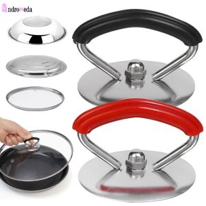1Pc Universal Stainless Steel Pot Cover Handle Silicone Anti-Scalding Heat Resistance Cover with Handle Kitchen Accessories