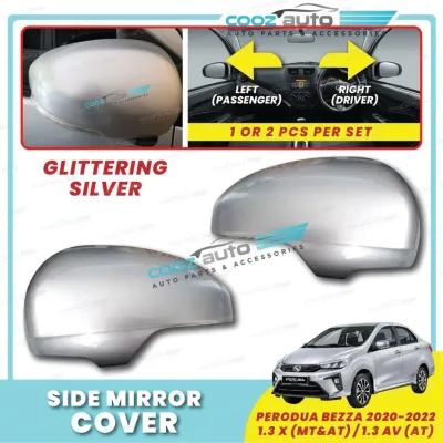 Perodua Bezza 1.3 2020 - 2026 Side Mirror Cover Painted Ocean Blue Garnet Red Sugar Brown Ivory White Cermin Sisi Kereta