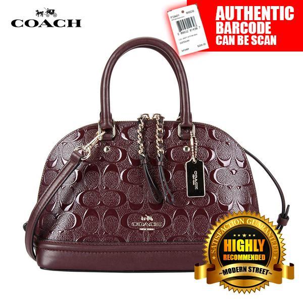 Coach F55450 NWT Mini Sierra Satchel Handbag Women In Signature IML7C Oxblood Lazada