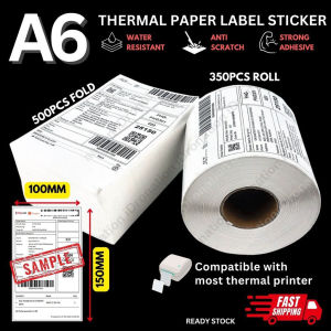 Waterproof A6 Thermal Label Sticker 500pcs Roll for Thermal Printers Anti-Scratch Strong Adhesive