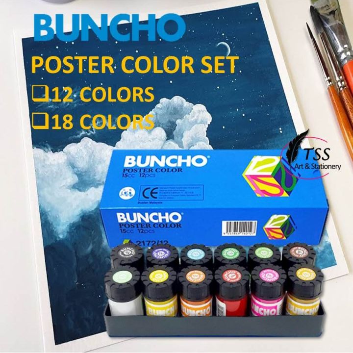 Buncho Poster Color 15cc 1218 Colors For All Water Colouring Art Drawing Lazada 3427