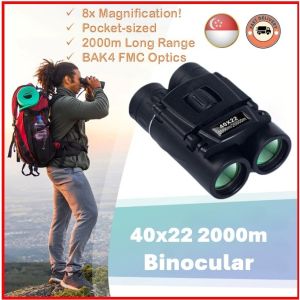 BAK4 Optics Binoculars 40x22 HD Powerful 2000M Long Range Folding Mini Telescope [SG Seller LOCAL STOCK]