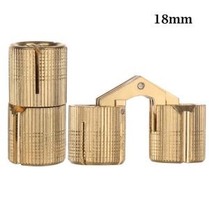 FUDESHE 1pc Hardware Cupboard Door Brass Hinges Cylindrical Furniture Hinges Hidden
