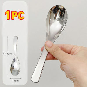 17 MILE Stainless Steel Dinner Spoons Soup Spoon Thick Heavy-weight Spoons Mirror Polished Round Rice Spoon