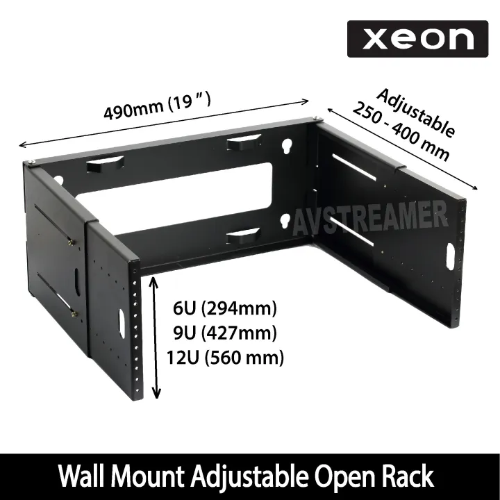 6U / 9U/ 12U Adjustable Wall Mount Open Server Rack