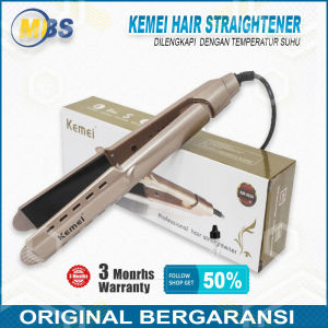 Catokan Rambut KEMEI KM 3229 Alat Pelurus Rambut Dilengkapi Temperatur Suhu Original KM3229 KM-3229