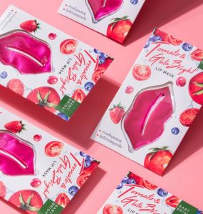 ✅【กล่อง/6ชิ้น】แผ่นเจลมาส์กปาก 🍅【สูตรมะเขือเทศ】ริมฝีปาก อิ่มฟู BABY BRIGHT TOMATO & GLUTA BRIGHT LIP MASK 10G.