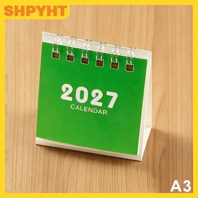 SHPYHT 2027 Mini Xách Tay Bàn Lịch Thân Thiện Với Môi Có Thể Tái Chế Giấy Máy Tính Để Bàn Lịch Cho Văn Phòng Nhà Trường Sử Dụng