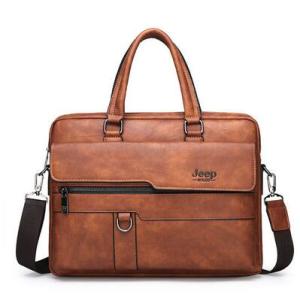 JEEP BULUO Brand Man Business Briefcase Bag Split Leather Men office Bags For 14 inch Laptop A4 File Causel Male