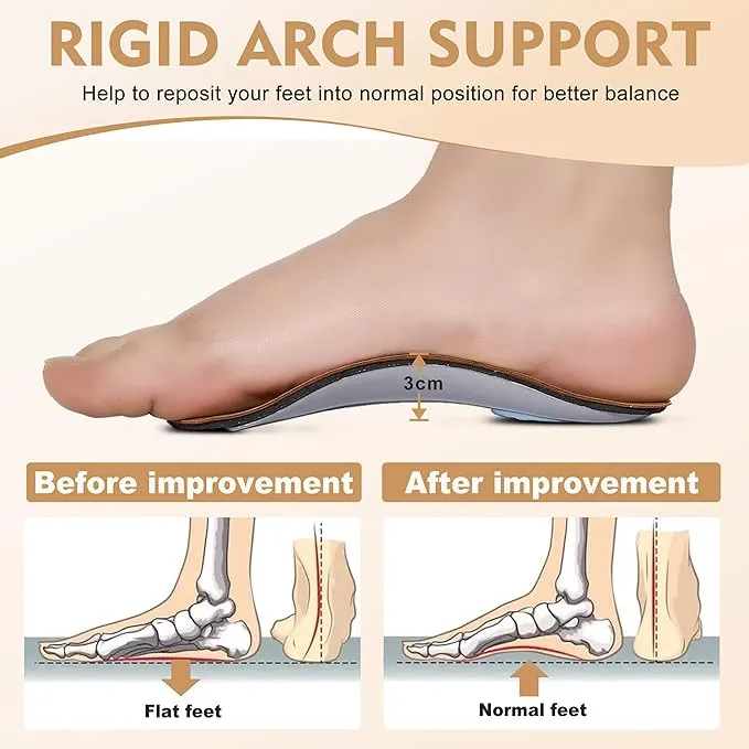 SRIEI 1Pair Orthotics Insoles 3/4 Plantar Fasciitis Insoles High