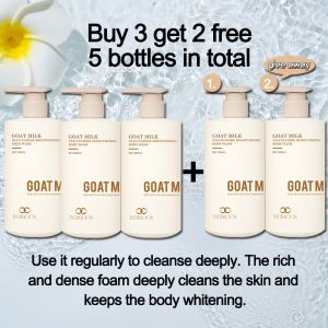 LYDIMOON Goat Milk Niacinamide Whitening Shower Gel Body Wash 800ml Moisturizing Refreshing Deep Clean Gentle For All Skin Types