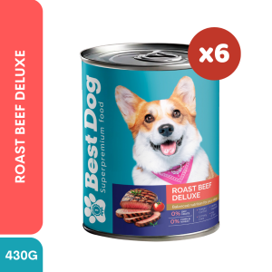 BB Best Dog Can Wet Dog Food 430g (6 Cans) High-Protein Nutritious Wet Food -  Roast Beef Deluxe