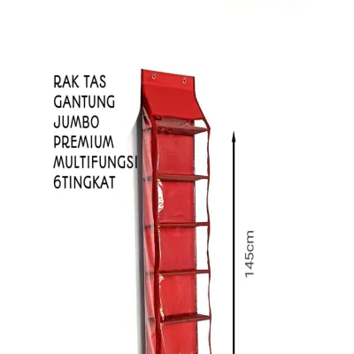 Rak sepatu gantung jumbo premium bahan kain spon motif alas triplek 7 susun mika tebal 020