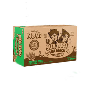 Thùng 48 Hộp NuVi Sữa Tươi Lúa Mạch Vị Cacao 180ml  - Thương Hiệu NUTIFOOD
