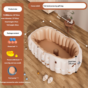 Orzbow อ่างน้ำพองได้เบบี้อ่างอาบน้ำฝักบัวสำหรับเด็กเล็กอ่างล้างหน้า Pvc สามารถพับเก็บได้และเก็บได้ง่าย