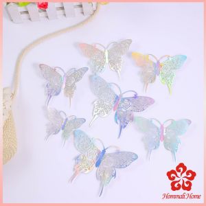 DIY ผีเสื้อกระดาษ ติดแบบกาว 2 หน้าก้ได้ ของแต่งห้อง แต่งผนัง เครื่องประดับ 3D Butterfly