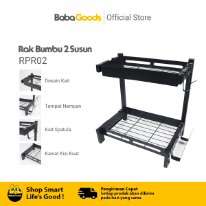 Rak Bumbu 2 Susun Besi Minimalis Tinggi 37cm RHS10
