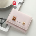 MINISO Dompet Wanita Women Trifold Wallet Beruang Lucu Sederhana Dan Bergaya PU Tahan. 