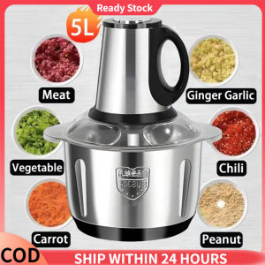 5L Meat Grinder 3 Speed Food Processor Electric 5 Blades Heavy Duty Multi-Function Grinder Stirrer