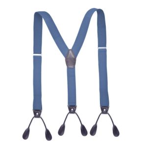ZYJC Men Women Y Shape Trimmed Button End Leather Elastic Braces Adjustable Strap Clip Trouser Straps Belt Braces Suspenders