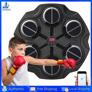 [Vodool Home Mall] Electronic Boxing Target Adjustable Boxing Reaction Wall Target with Rhythm Lights & Gloves Wall Mount for Adults Boys and Girls