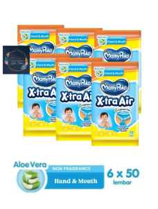 Paket isi 6 Mamypoko hand & mouth wipes food grade/tissue basah