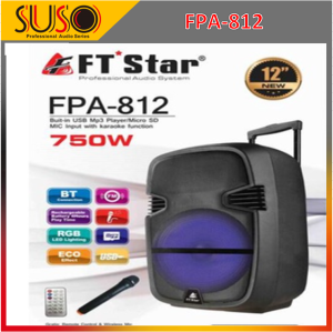FTStar FPA-812 12Inch Powered Portable Audio System (Black)