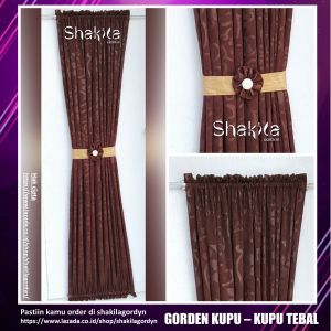 GORDEN JENDELA MINIMALIS KUPU KUPU TERBARU WARNA COKLAT TUA BAHAN EMBOS TEBAL