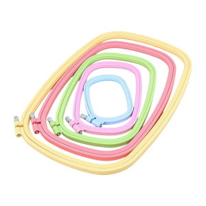 5 Pcs Embroidery Frame Square Embroidery Hoop Crosses Stitching Hoop Candy Color Embroidery Hoop for Craft Project
