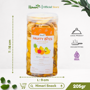 Keripik Buah Kering Mix Himari Fruity Bites Snack Cemilan Sehat 100% Produk Lokal