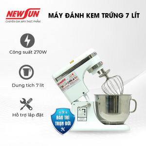 Máy đánh kem trứng để bàn 7 lít NEWSUN máy trộn đa năng với 3 càng chuyên dụng