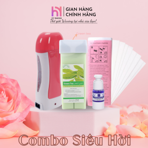 Combo Bộ Máy Đun Sáp Wax Lông Con Lăn Tặng Kèm 50 Tờ Giấy Wax Và 20ml Lau Sáp HY WAXING