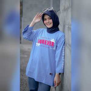 KAOS ATASAN OVERSIZE LENGAN 7/8 FOREVER BAJU HIJAB TRENDY BELI 4 GRATIS 1 ACAK