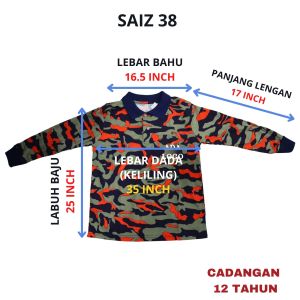T-Shirt Kadet Bomba Lengan Panjang (Cotton) / Tshirt Kadet Bomba Long Sleeve - 012LS / 012BLS