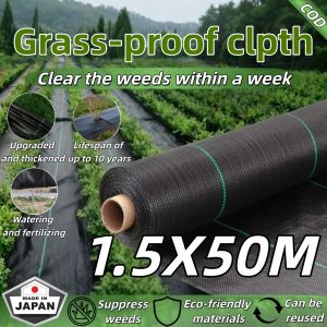 Black Weed Block Fabric Roll Water Permeable Garden Covering Material Blocks Weeds Allows Water Covers Garden Free Nails Promo Available Sizes 1x10M 1x20M 1x50M 1x50M 1.5x50M 2x100M 3x100M