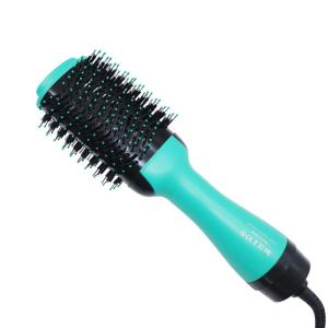 2021 gold hot air cool air brush comb hair curler hair dryer 2 in 1 360 rotation Multifunction hair straightner curling iron