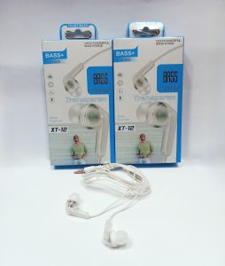 Handsfree Headset + Mic XT 12 Transparan Earphone Stereo Sound Quality Heavy Bass