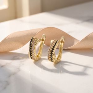OEUVR Crystal Zircon Hoop Earrings Delicate Cross Metal Vintage Earrings Elegant Light Luxury Women Earrings Women