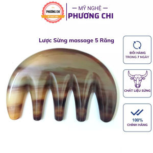 Lược sừng 5 răng dày đẹp dùng massage ấn huyệt loại dày 6mm - 9mm - Mỹ Nghệ Phương Chi