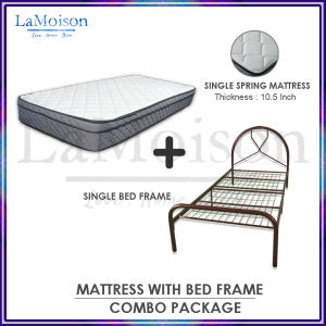 LaMoison SET Single Bed Frame with Spring Mattress Katil Bujang Besi + Tilam Bujang Spring - CM-BF55