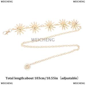[COD] WEICHENG Gothic Metal Sun Belt For Women Fashion Hight Waist Sun Chain Jewelry Gift Wedding Sash Celestial Waist Chains Dress Accessories