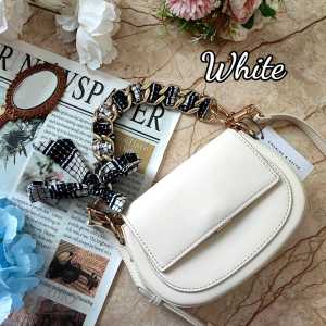 Shoulder Bag C*K  SATIN SCARF LEATHER BAG