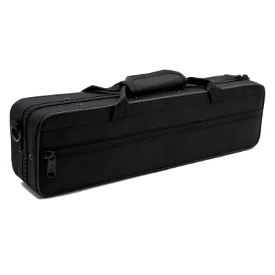 【Dusk Market】 Black Flute Case Woodwind Instrument Accessories Waterproof Oxford Cloth Cotton Pad Big Bag With Strap Music Tool Storage