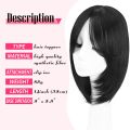 Hiasan Rambut Potongan Rambut dengan Poni Langsir untuk Wanita Klip Sintetik Ringan dan Bernafas dalam Sambungan Rambut(14", Hitam). 