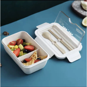 MEILKEA Lunch Box 1100ML Leak-Proof Bento Box Dinnerware Set Microwave Adult Food Storage Home Living Office