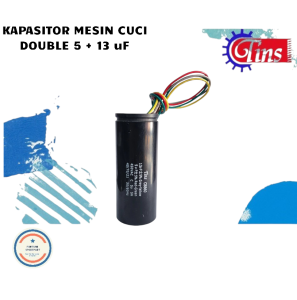 KAPASITOR MESIN CUCI 2 TABUNG 5+13 MIKRON MEREK TINS KAPASITOR DOUBLE