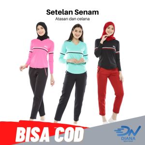 Pakaian olahraga senam wanita muslim | setelan baju senam wanita panjang | set baju senam panjang jumbo muslimah