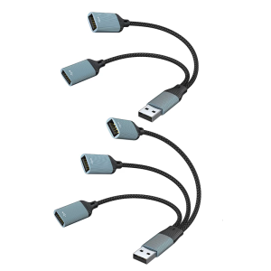 2/3Port USB2.0 Splitter Adapter for Simultaneous Charging and Data Transfer Compatibles Multiple Devices