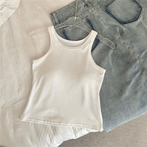 Padded Top Solid Color Backless Tank Tops Comfortable Breathable Summer Sporty Top Beauty Back Sando Tops