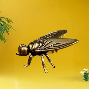 [Faster YG] 1 Piece Metal Insects Animal Figurine Home Office Desktop Decor Mini Brass Fly Insect Ornament Miniature Statue Vintage Craft Decoration
